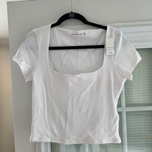 Cotton-Blend Seamless Fabric Squareneck Cropped Top